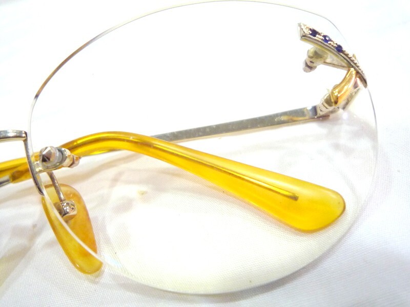 1000円スタート 眼鏡 K14 NX16 メーカー名記載なし フレーム無 度入り眼鏡 総重量約30.5g K14眼鏡 めがね メガネ 3 AA1006_画像2