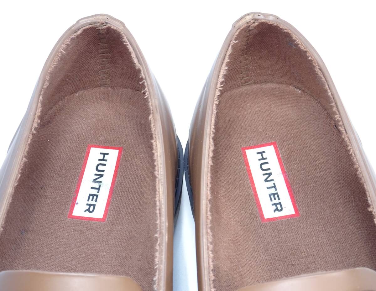  быстрое решение HUNTER 27.0cm дождь Loafer Hunter UK 8 US 9 мужской чай Brown туфли без застежки ходить на работу посещение школы мокасины pe колено резиновые сапоги водонепроницаемый 