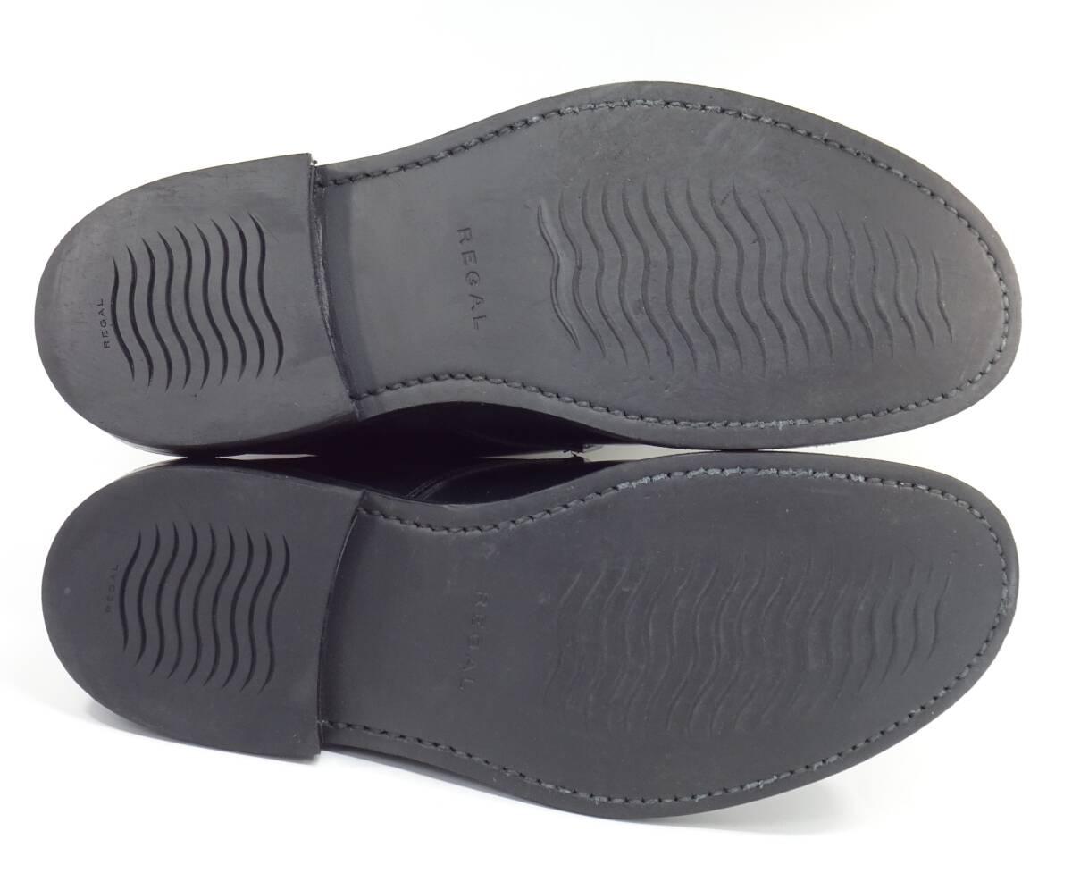 即決 REGAL 26.0cm プレーントゥ リーガル メンズ 黒 ブラック 本革 ビジネス 本皮 革靴 レースアップ 紳士靴 通勤 スーツ センスアップ_画像7
