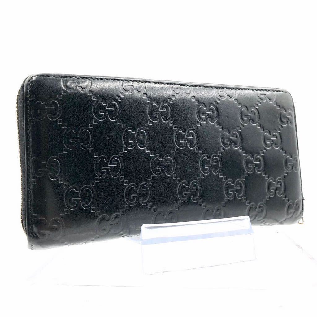 表側美品 GUCCI グッチ グッチシマ ラウンドファスナー GG柄 表側美品 GUCCI グッチ グッチシマ ラウンドファスナー GG柄