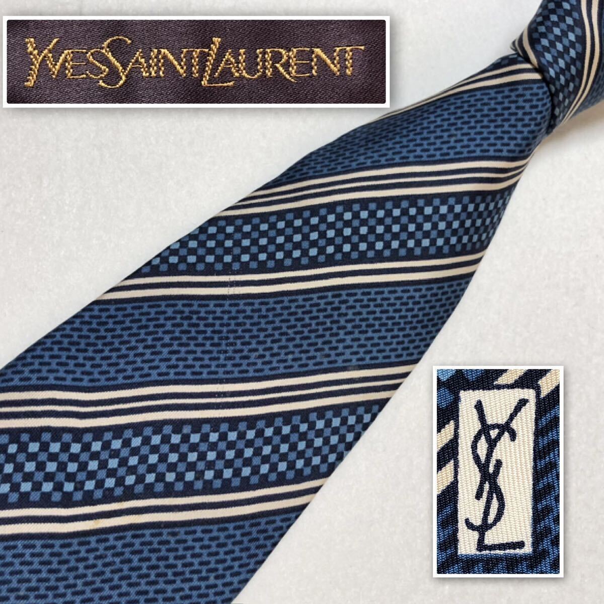 Yves saint Laurent イヴサンローラン ネクタイ レジメンタル Yves saint Laurent イヴサンローラン ネクタイ レジメンタル