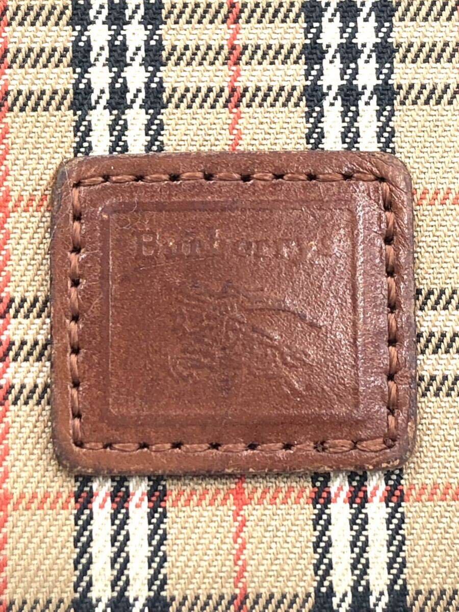 ■美品■BURBERRY バーバリー　ノバチェック　名刺入れ　カードケース パスケース　キャンバス×レザー　ベージュ×ブラウン