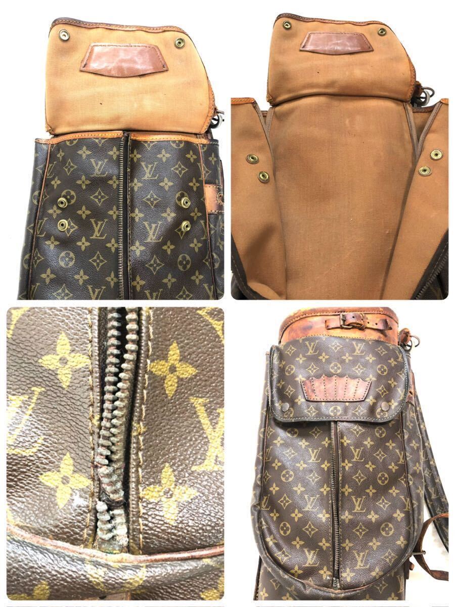 ■超絶希少1970年代ヴィンテージ■LOUIS VUITTON ルイヴィトン モノグラム ゴルフバッグ PVC×レザー インテリア 入手困難の画像6