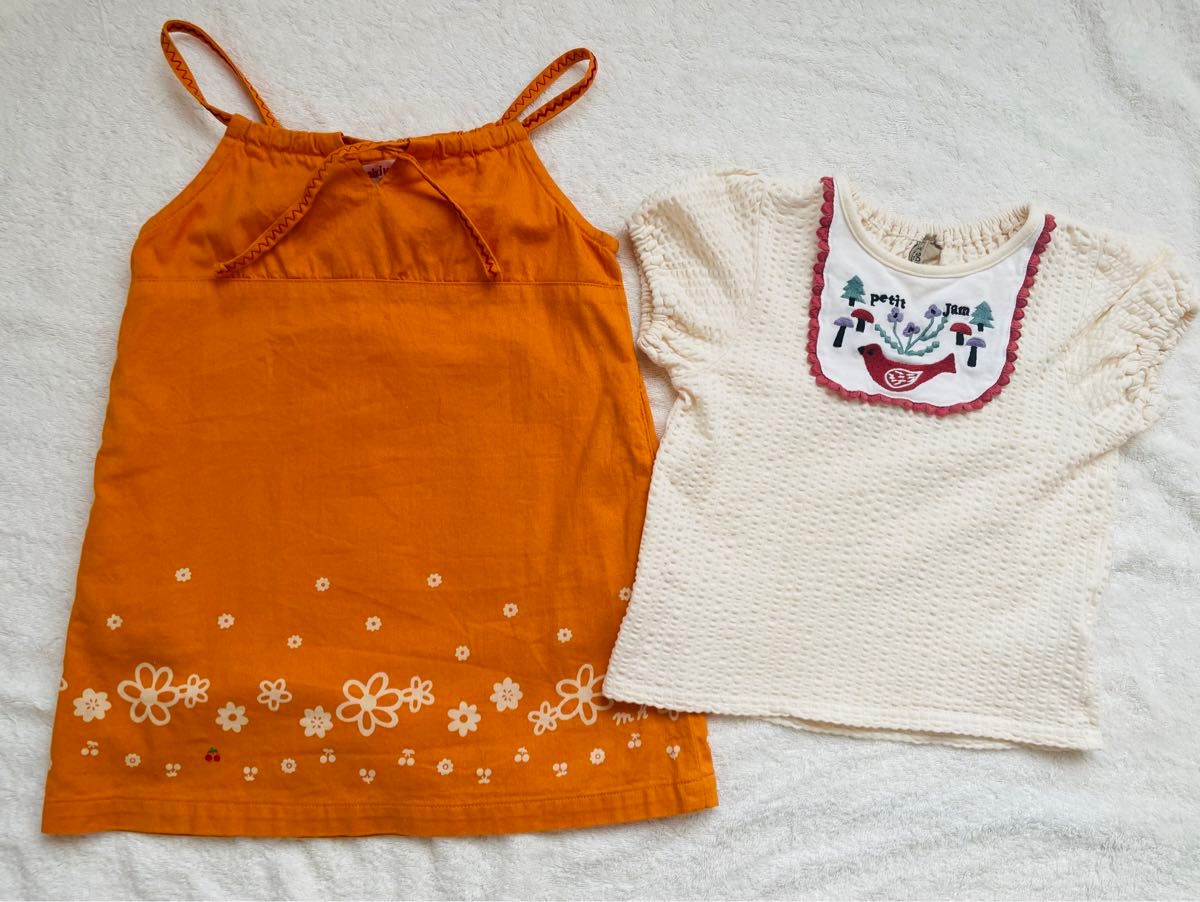 ミキハウス　スカート　ワンピース　プチジャム　刺繍ブラウス　セット売り　100 ワンピース 女の子 春夏