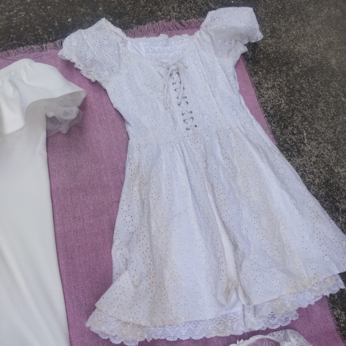 レディース ミニワンピース ドレス 女の子 衣装 ホワイト 可愛いエレガント 同梱不可の画像6