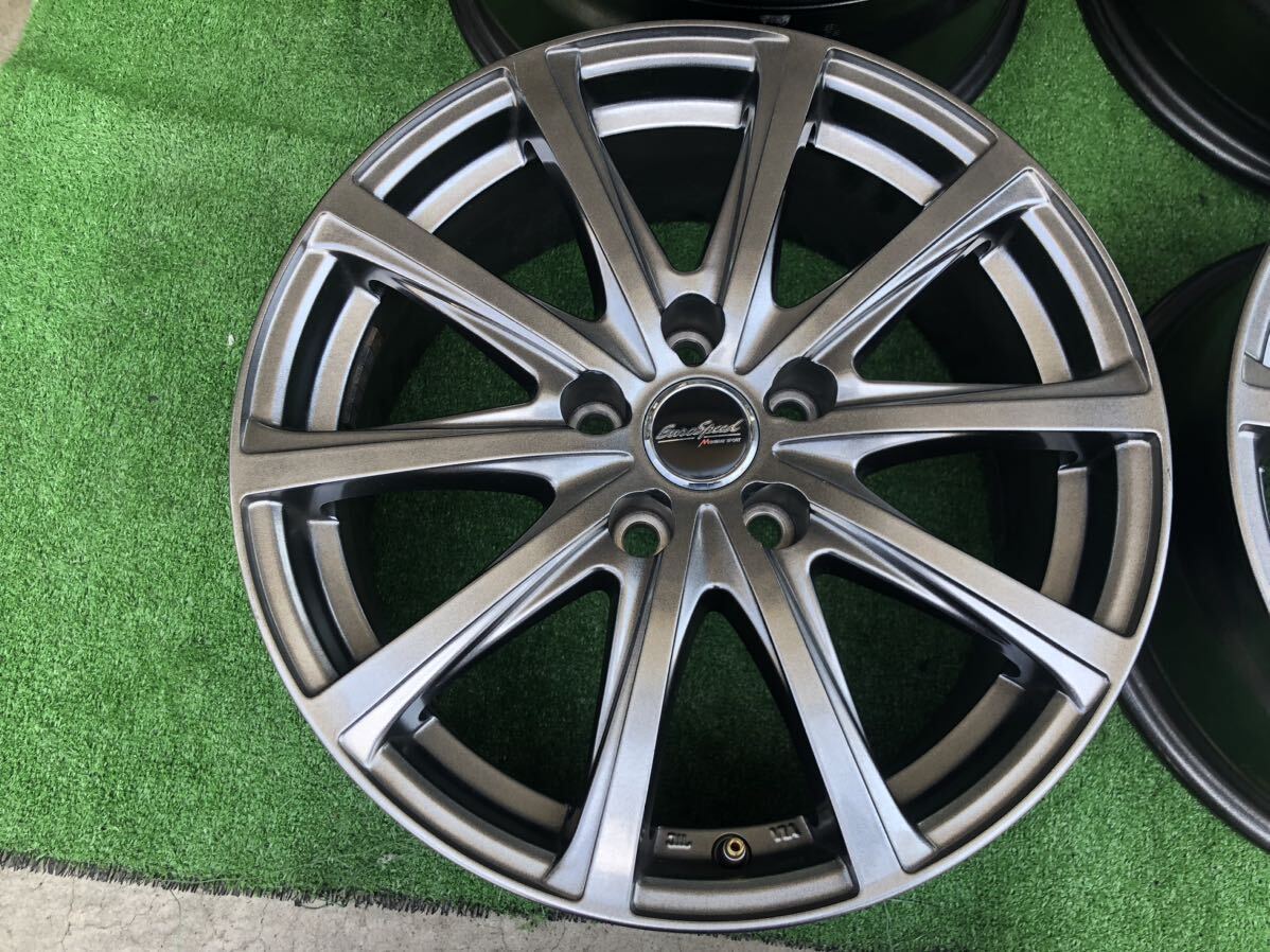 【送料込み】中古品 MANARAY SPORT Euro Speed 17インチ アルミホイール 17×7J+37 5H PCD114.3 ハブ径60mm 4本セット 棚番C740_画像2