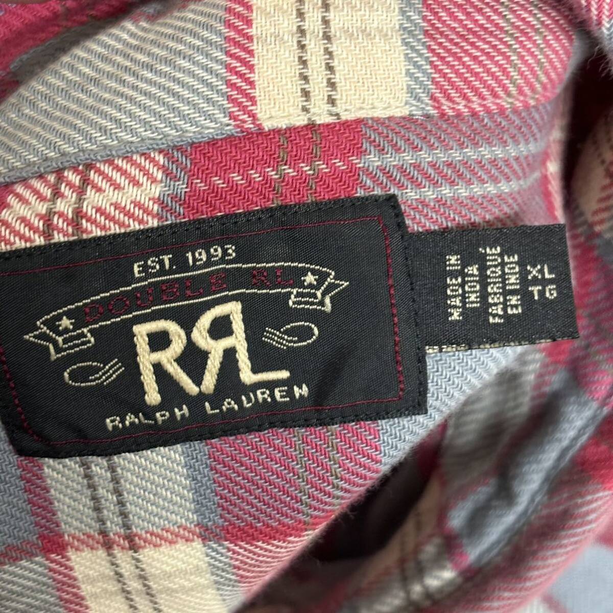 RRL Ralph Lauren Check Shirt ダブルアールエル チェック シャツ size XL 長袖 メンズ _画像3