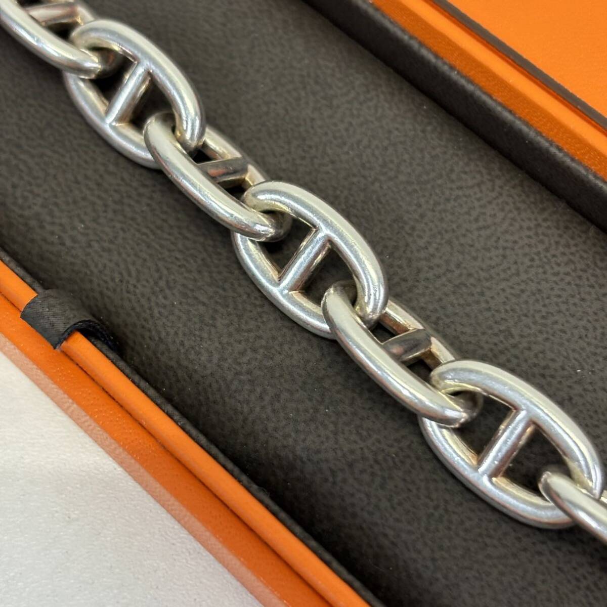 HERMES Chaine D´ancre TGM bracelet エルメス シェーヌダンクル TGM ブレスレット size 12コマ シルバーアクセサリー_画像3