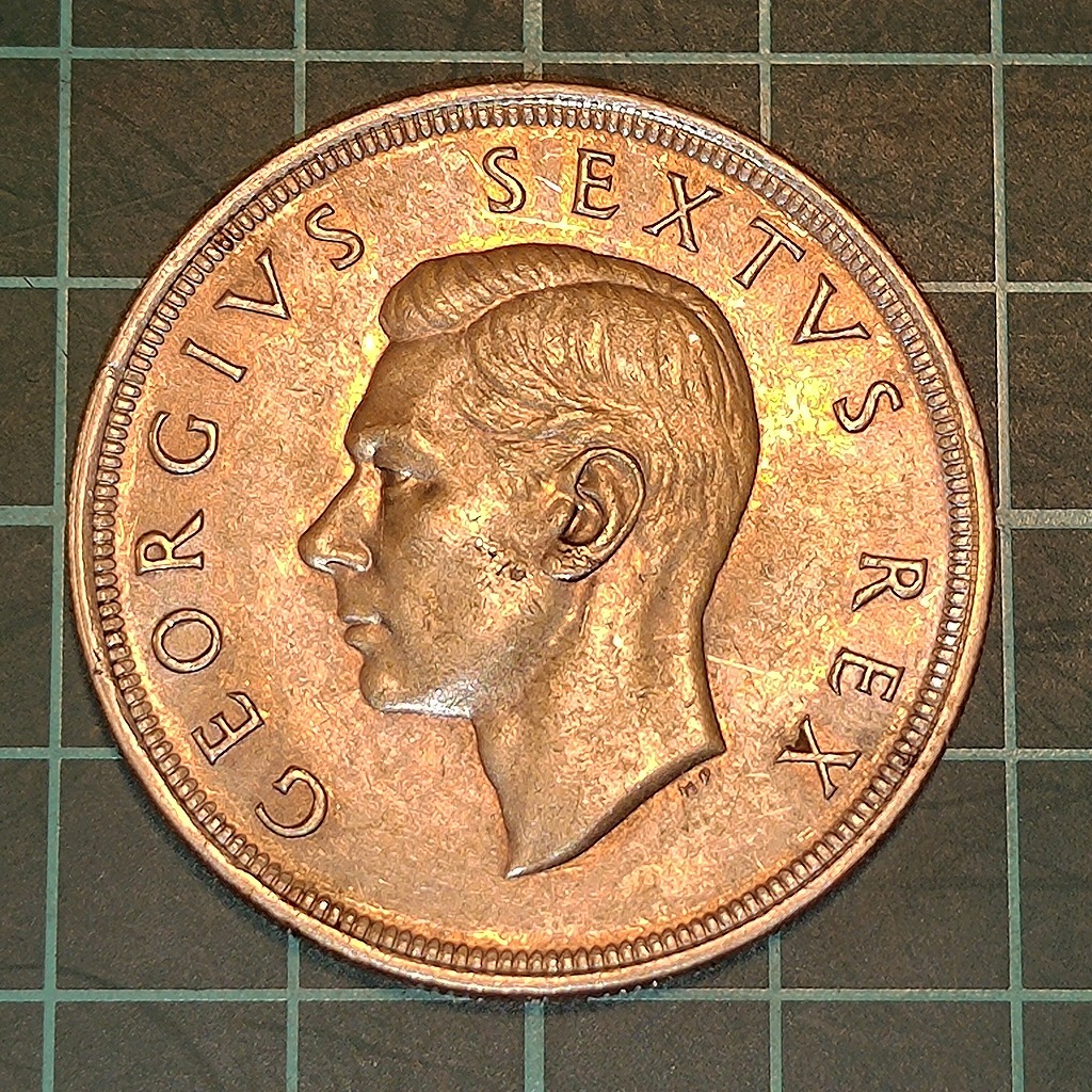 【一円スタート】イギリス連邦 南アフリカ連邦 5シリング銀貨 1951年 ジョージ6世の画像2