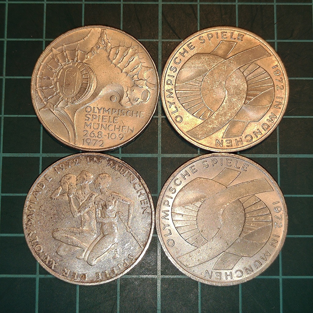 【一円スタート】ドイツ ドイツ連邦共和国 ミュンヘンオリンピック記念 10マルク銀貨 おまとめ 1972年の画像2