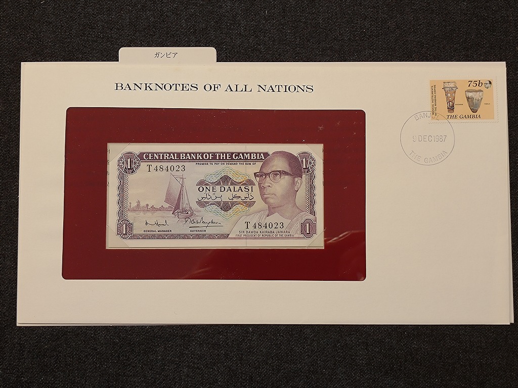 【一円スタート】フランクリンミント社 世界の紙幣 ガンビア 1ダラシ紙幣 banknotes of all nationsの画像1