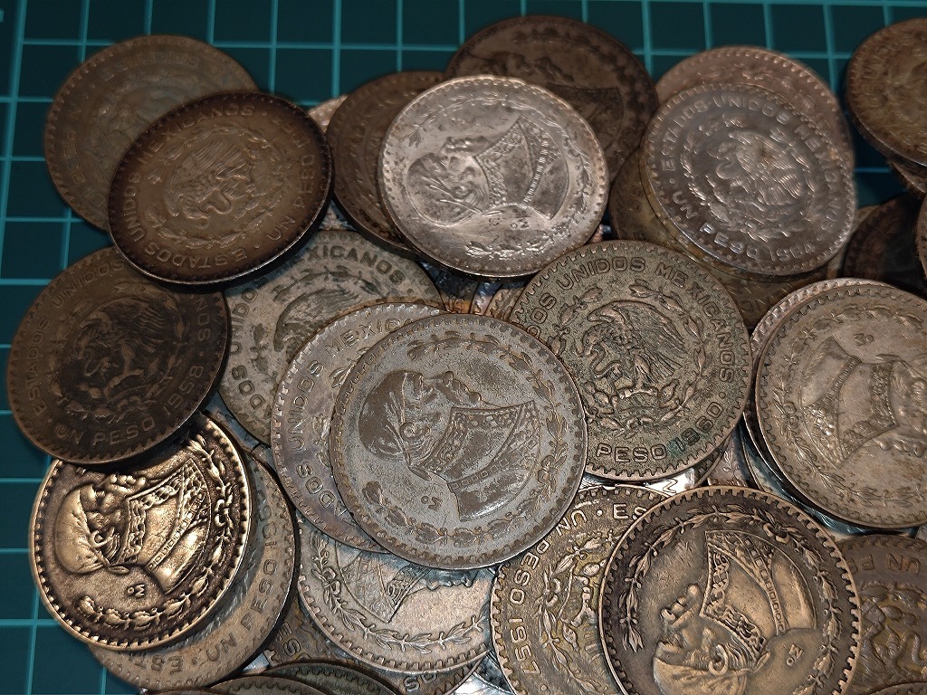 【一円スタート】メキシコ 1ペソ銀貨 おまとめ 100枚 コンチョの画像5