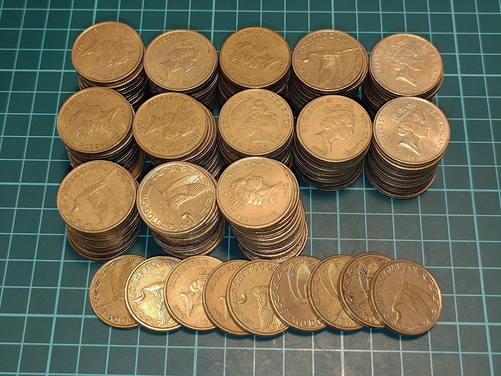 【1円スタート】ニュージーランド ニュージーランドドル 2ドル 1ドル 50セント 硬貨 おまとめ 560ドルの画像1