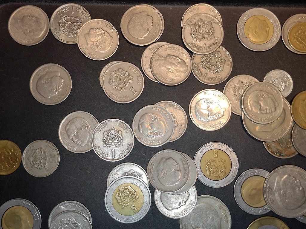 【1円スタート】モロッコ王国 モロッコディルハム硬貨 おまとめ 約0.4㎏の画像2
