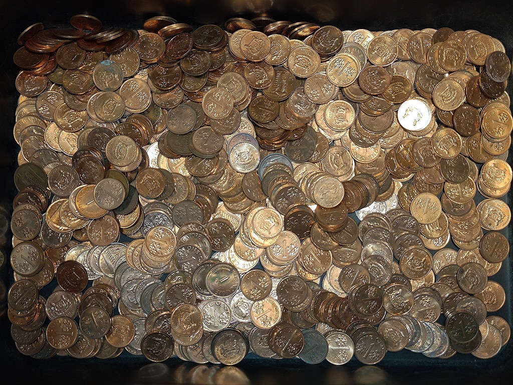 【1円スタート】シンガポール　シンガポールドル　5セント　1セント　硬貨　おまとめ約1.6㎏_画像3