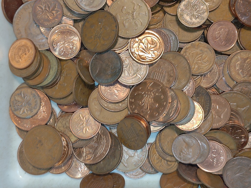 【1円スタート】イギリス他 新旧１・２ペニー硬貨他 おまとめ 約2.4㎏ の画像3
