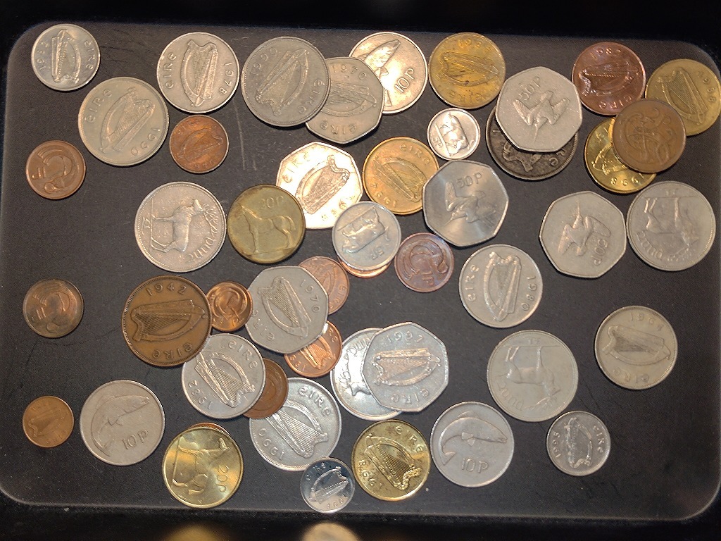 【1円スタート】アイルランド ポンド硬貨 おまとめ 約0.4㎏の画像1