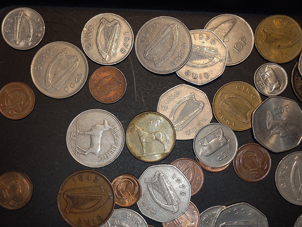 【1円スタート】アイルランド ポンド硬貨 おまとめ 約0.4㎏の画像2