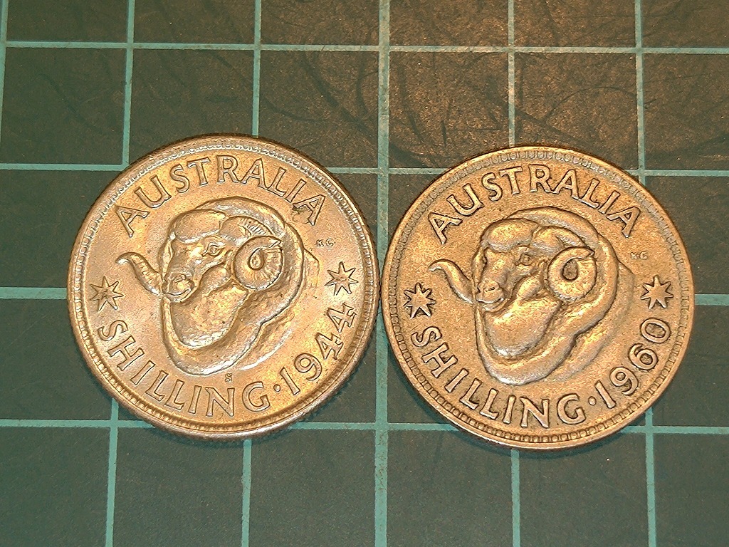 【1円スタート】オーストラリア　1シリング銀貨　おまとめ　ジョージ6世　エリザベス2世　_画像1