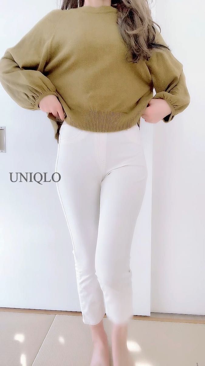 UNIQLO レギパン☆M タンス整理品 スキニーパンツ レギンスパンツ ホワイト ストレッチパンツ