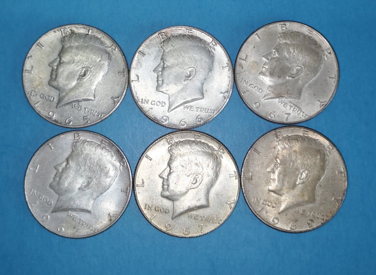 アメリカ ケネディハーフダラー 6枚 銀貨 の画像2