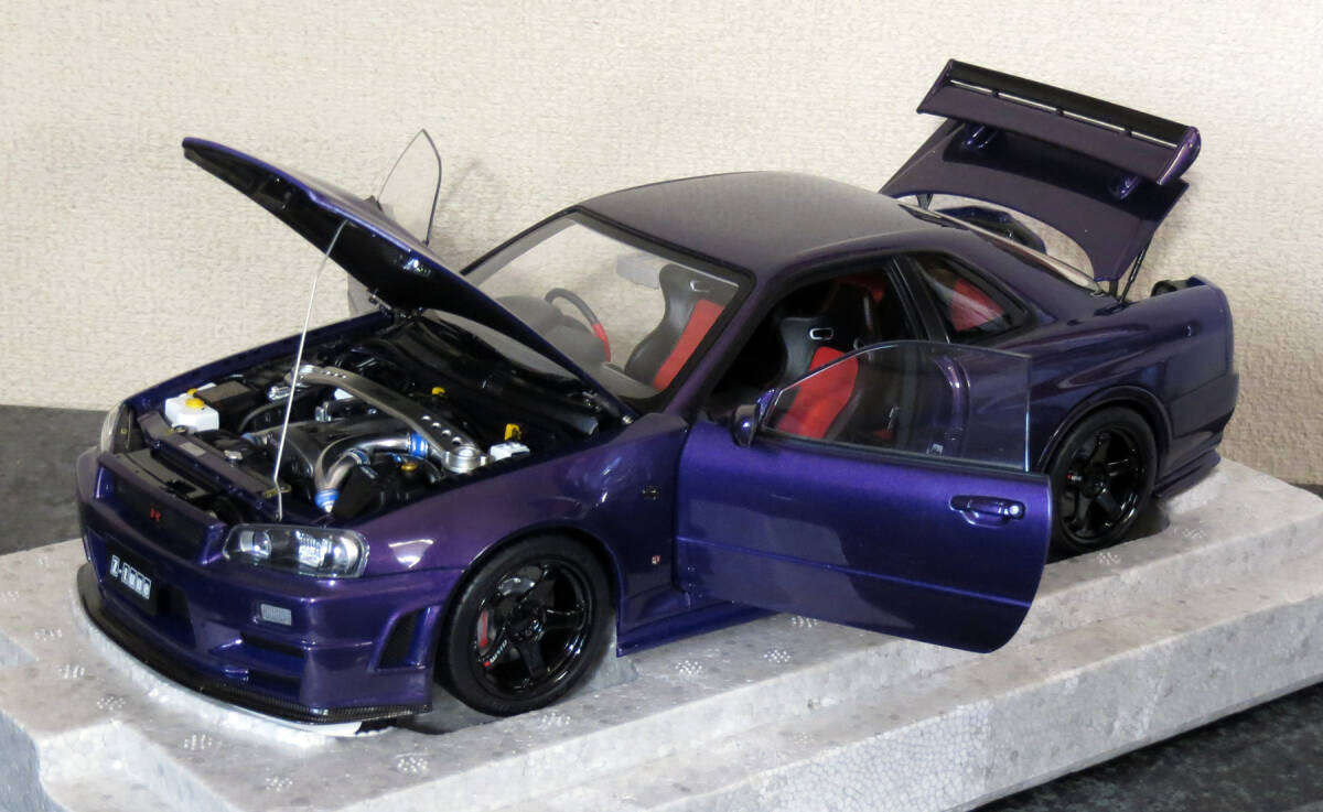 ■■■ モーターヘリックス MOTER HELIX 1/18 NISSAN Skyline GT-R R34 Z-turn パープル ■■■の画像2