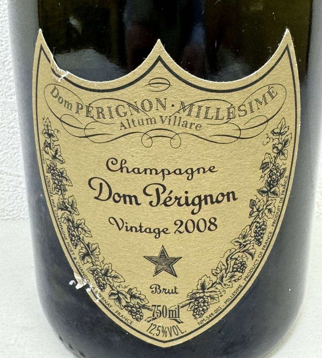 【GY-6521AR】1円~「未開栓」Dom Perignon ドンペリニヨン 2008 750ml 12.5% ラベル剥がれ 果実酒 シャンパン お酒 洋酒 コレクション_画像3