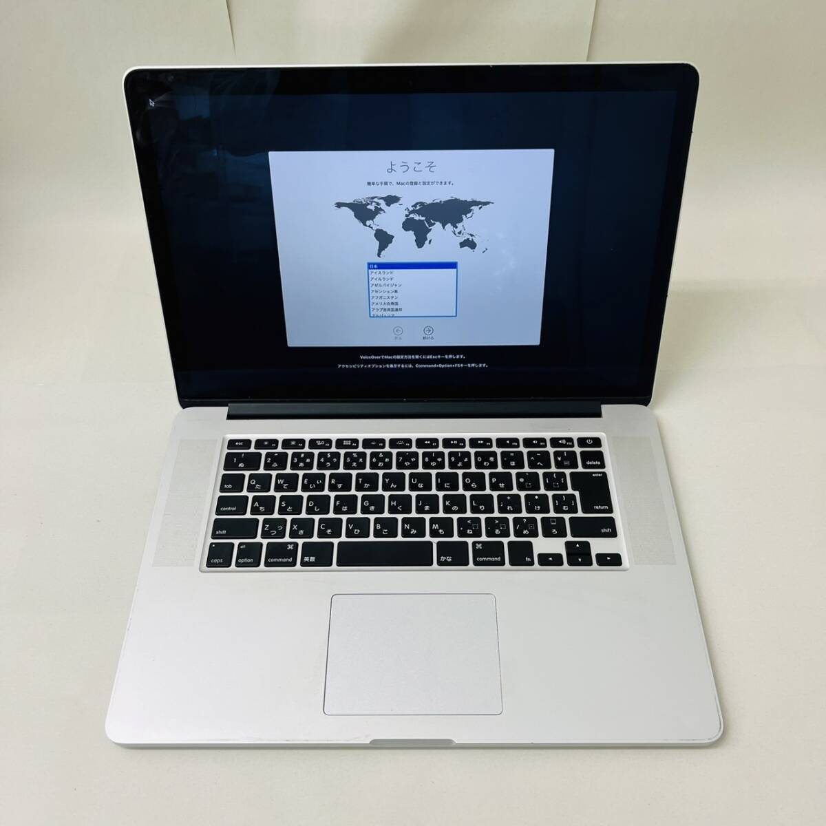 【MMY3267KK】１円スタート 初期化済 APPLE Mac Book Pro A1398 ノートパソコン 充電コード断裂有 mac OS Catalina 2012年モデルの画像2