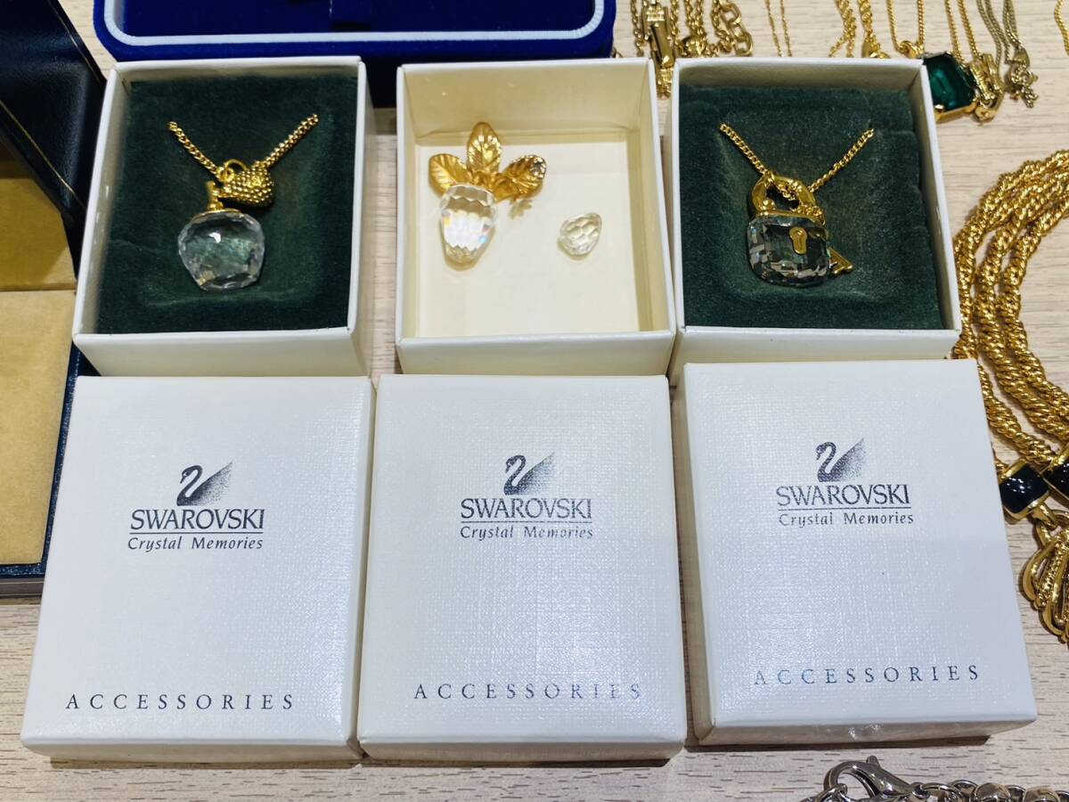 【OAK-30.6YH】1円スタート ブランドアクセサリーおまとめ まとめ売り 4℃ YSL ネックレス SWAROVSKI 中古品 ネクタイピン ダンヒル_画像10