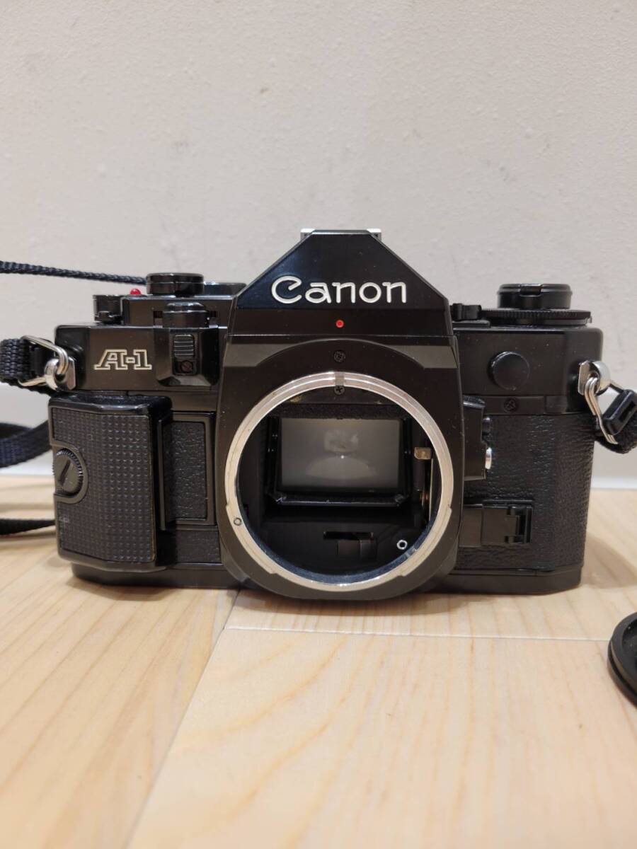 【OAK-2902FH】1円スタート Canon キヤノン A-1 ボディ 一眼レフ フィルムカメラ ストラップ付 ブラック 動作未確認 中古 保管品 趣味 写真