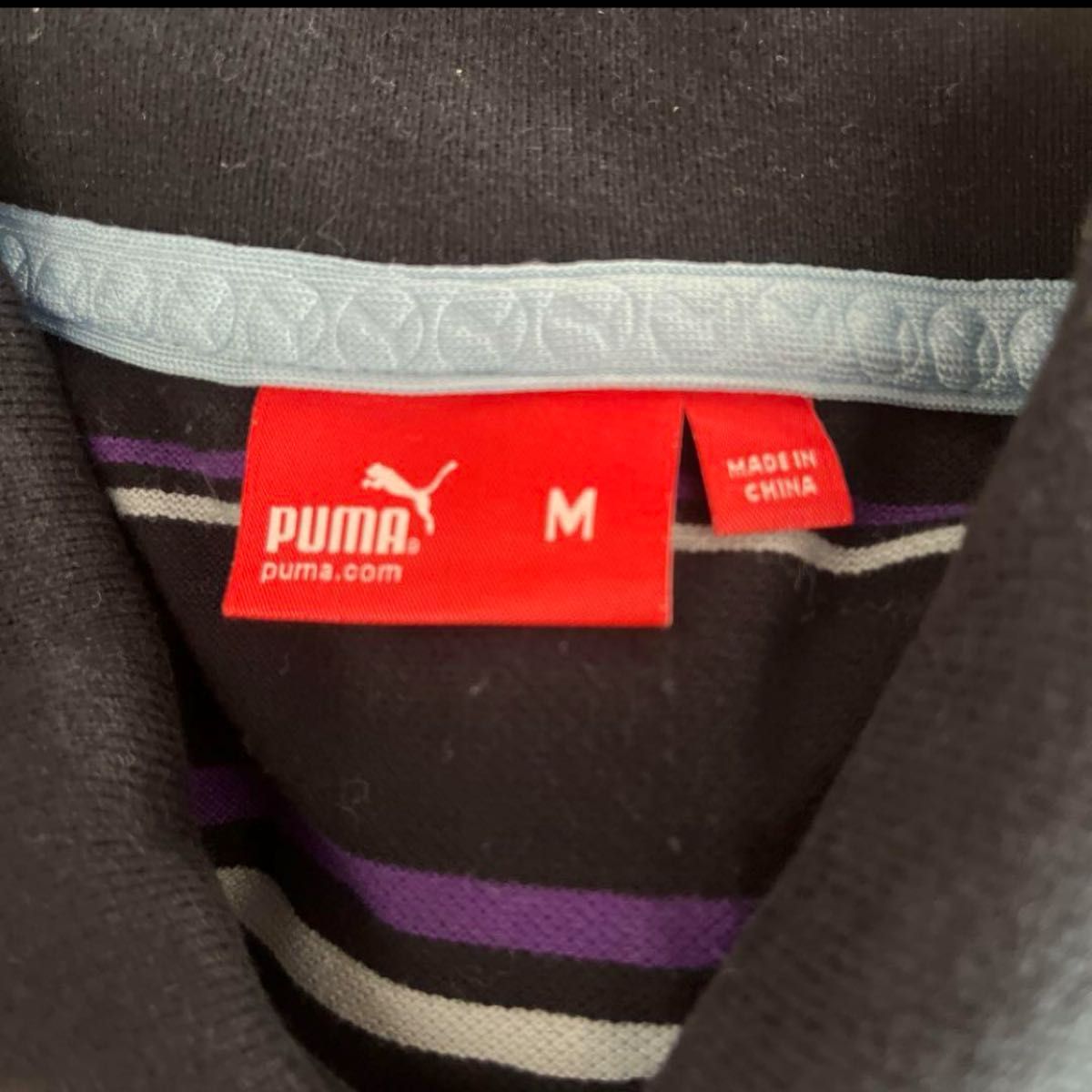 【1153】PUMA ポロシャツ ボーダーポロシャツ　M ボーダー ポロシャツ ボーダー柄 半袖ポロシャツ ゴルフ 古着 ポロ
