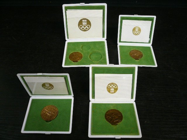 ◆JA-10760-45 1964年 東京オリンピック記念 銅メダル まとめて4枚 ケース付の画像1
