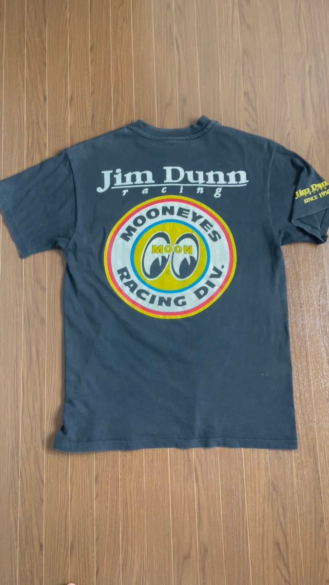 【送料無料】90s vintage MOONEYES×Jim Dunn racing コラボ Tシャツ ムーンアイズ ビンテージ