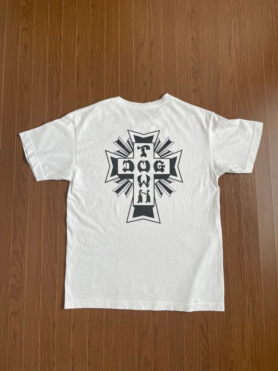 【送料無料】DOGTOWN オールド クロスロゴ Tシャツ ドッグタウン ビンテージ USA製 made in USA ホワイト