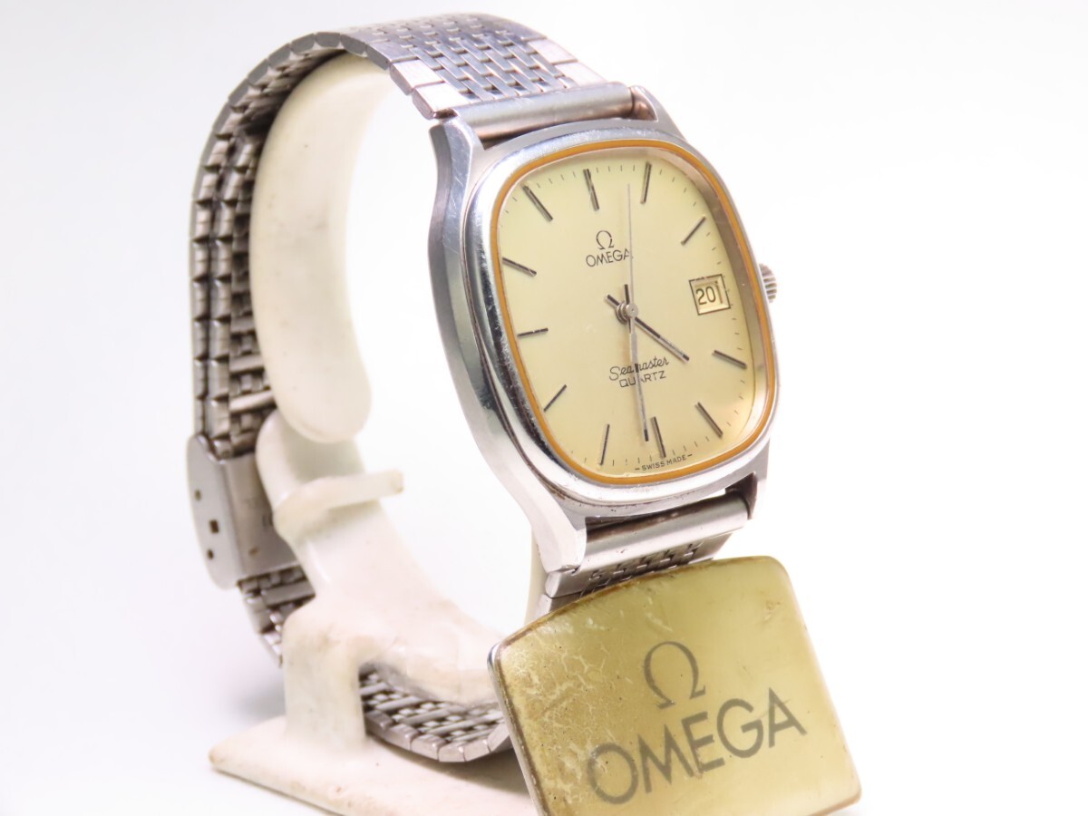 ■♪価格高騰!資産価値！稼働電池新品メンズビンテージ高級超レア！ OMEGA オメガ Seamaster シーマスターデート クオーツの画像3