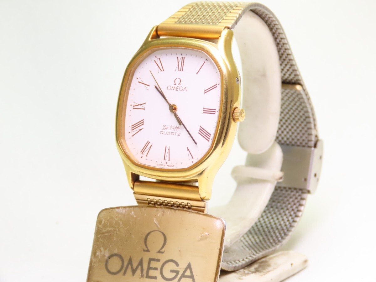 ■♪価格高騰! 資産価値！ 稼働 電池新品 メンズ ビンテージ 高級超レア！ OMEGA オメガ Deville デビルクオーツ2