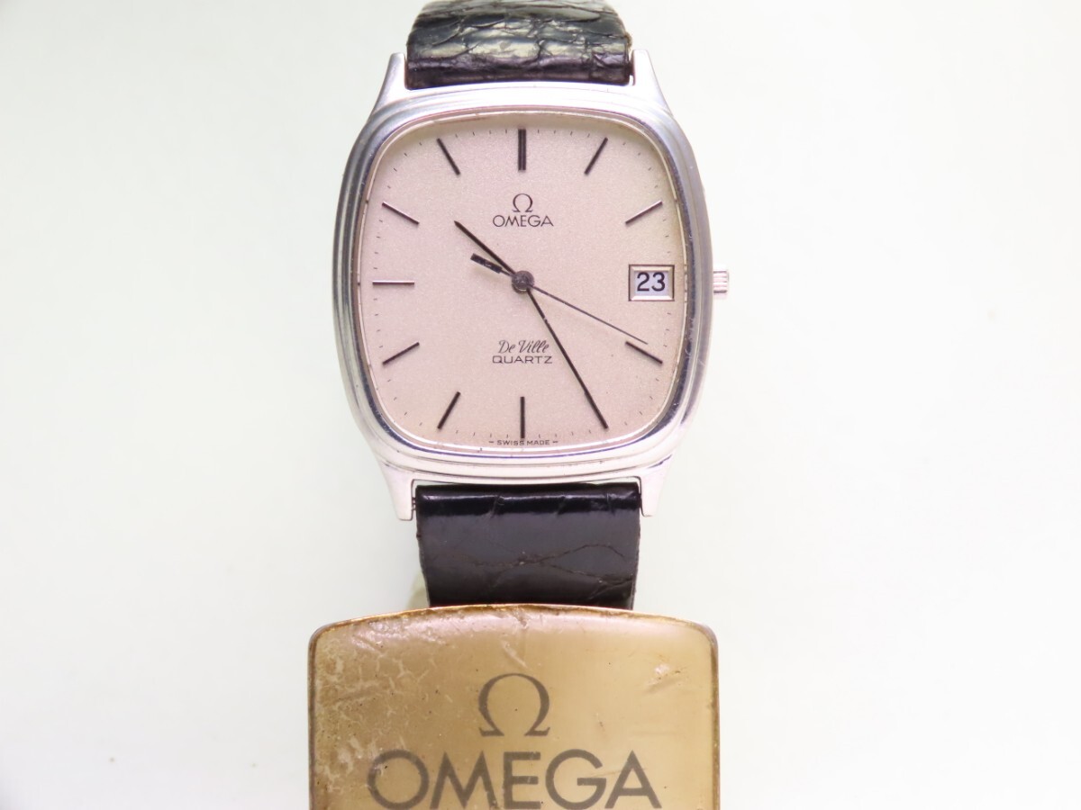 ■♪価格高騰! 資産価値！ 稼働 電池新品 メンズ ビンテージ 高級超レア！ OMEGA オメガ Deville デビル デートクオーツ 尾錠純正の画像2