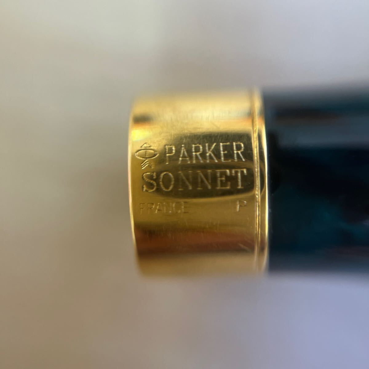 PARKER SONNET パーカー ソネット 万年筆 グリーン マーブル ペン先 18K 750刻印有 筆記未確認 フランス製 筆記用具 文房具 の画像5