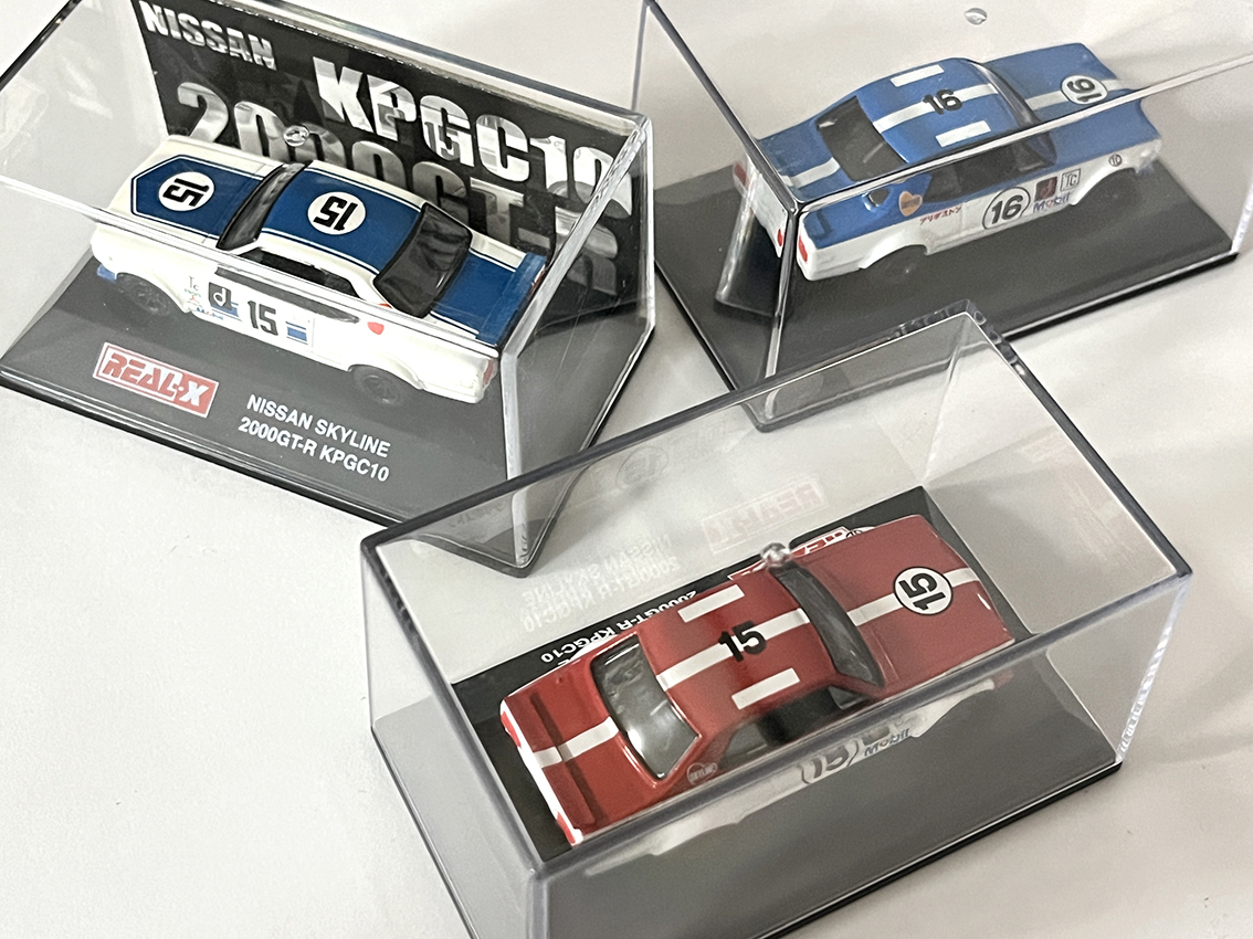 リアルX 1/72 日産 スカイライン 2000 GT-R KPGC10 REAL-X NISSAN ニッサン レーシングカー 3台セット ハコスカ ワークス_画像2