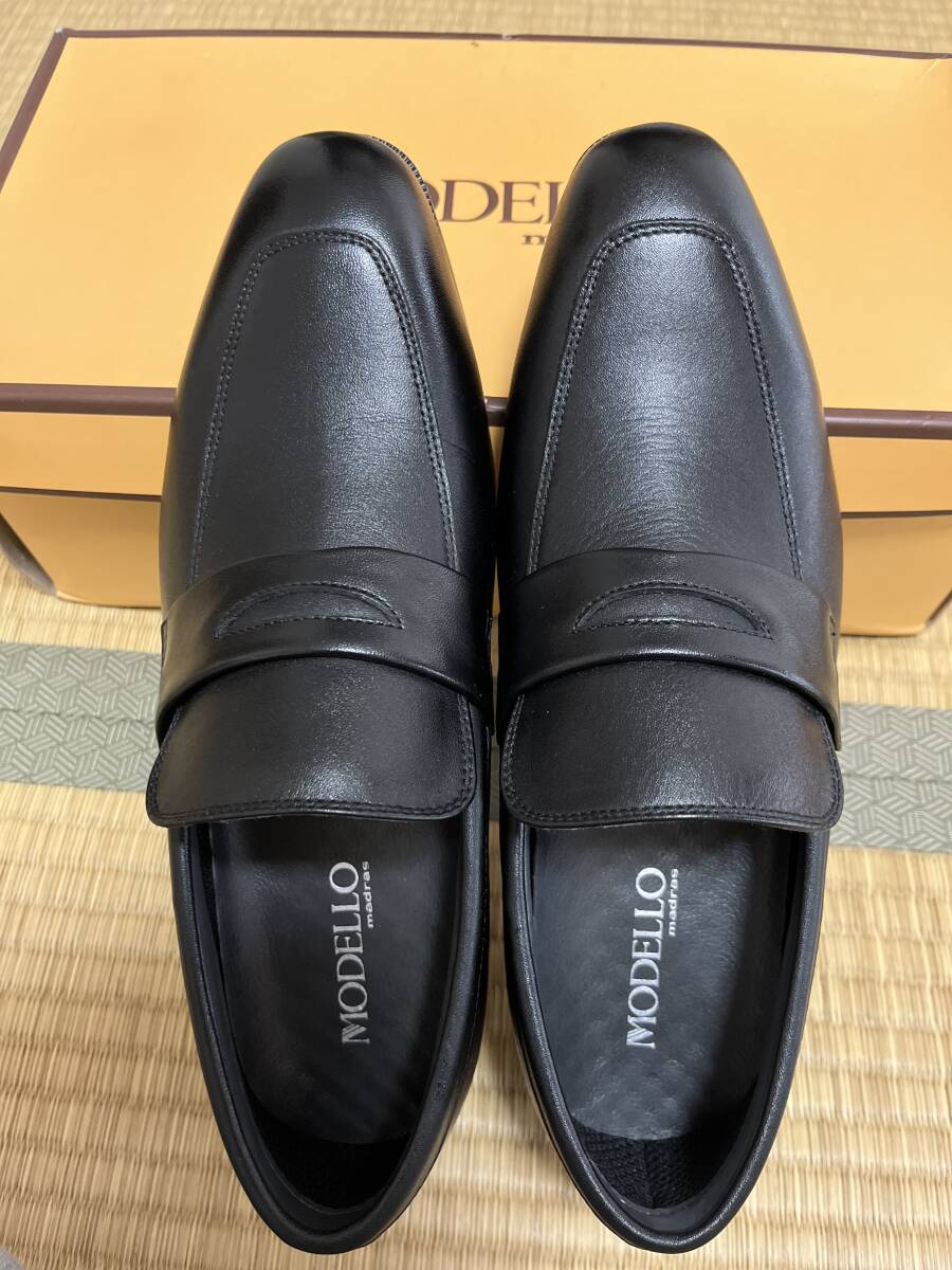 * unused goods * MODELLO madrasma gong s/ black * Loafer / size 23.0