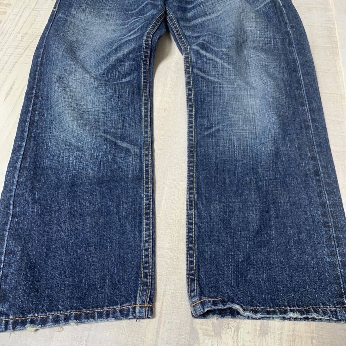 【レザーパッチ135周年 鬼ヒゲ】Levi’s 504 ストレート デニム パンツ リーバイス w28 ジーンズ メンズ ヴィンテージ ユーズド加工 _画像7