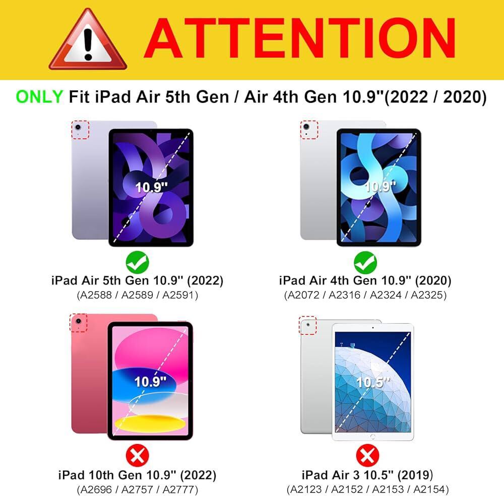 2314025☆ Fintie iPad Air 5 ケース 2022 / iPad Air 4 ケース 2020 10.9 インチ 透明バックカバー Apple Pencil 収納可能 Apple Pencil 2