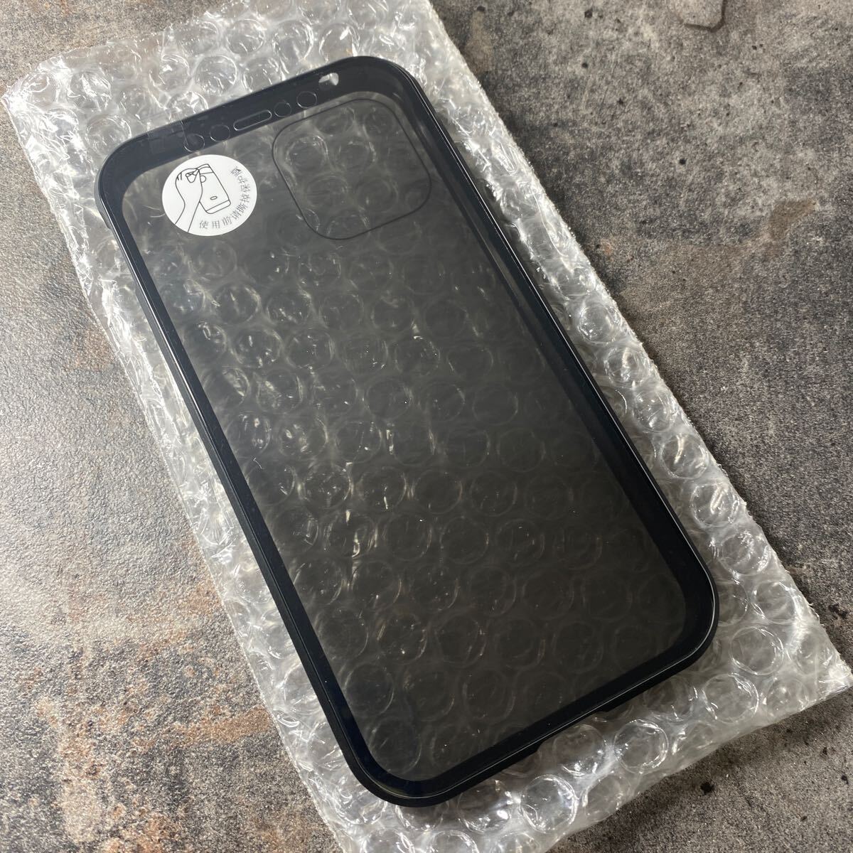 A4* case / cover aluminum van pa- clear transparent both sides rom and rear (before and after) glass magnet [ rom and rear (before and after) glass +.. see prevention ] ([ iPhone12 Pro ( black )])