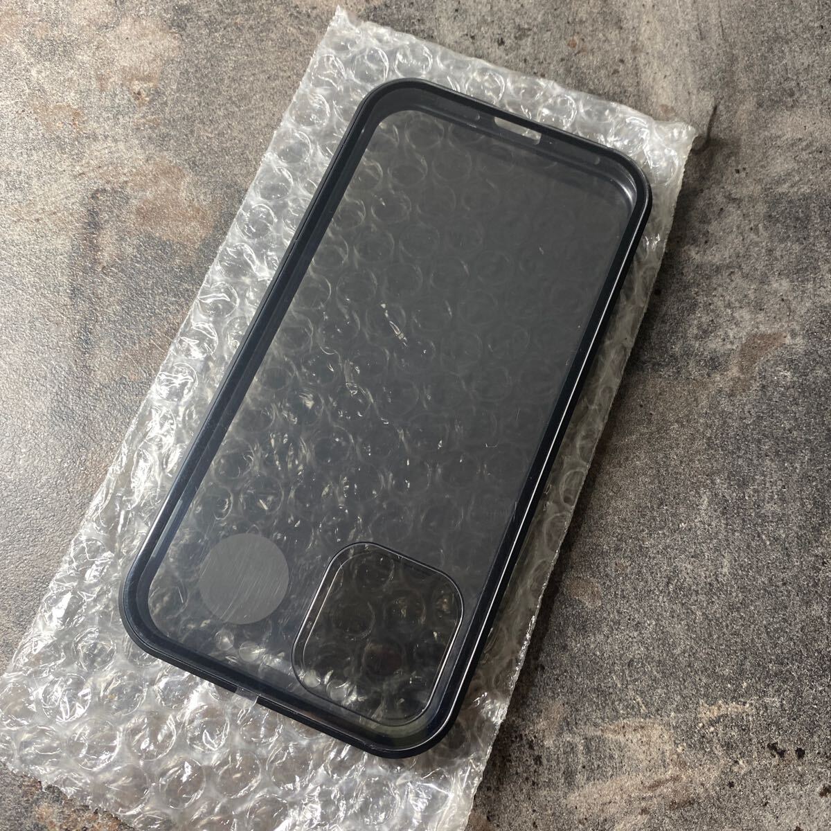 A4* case / cover aluminum van pa- clear transparent both sides rom and rear (before and after) glass magnet [ rom and rear (before and after) glass +.. see prevention ] ([ iPhone12 Pro ( black )])