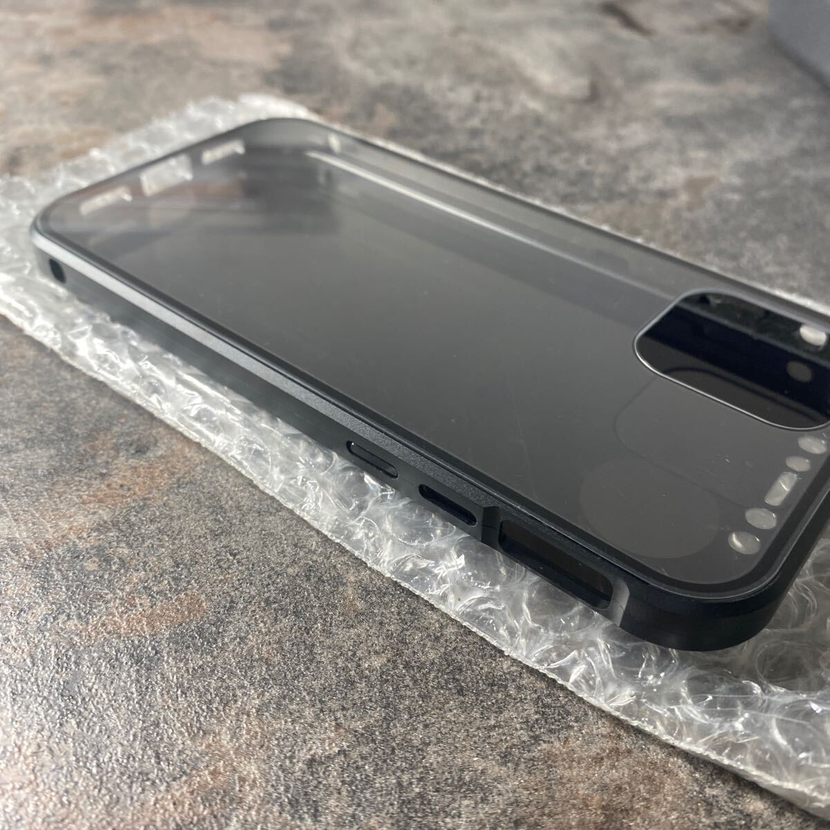 A4* case / cover aluminum van pa- clear transparent both sides rom and rear (before and after) glass magnet [ rom and rear (before and after) glass +.. see prevention ] ([ iPhone12 Pro ( black )])