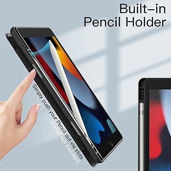 2312300☆ JEDirect iPad 10.2インチ ケース（第9/8/7世代、2021/2020/2019モデル用） Pencil収納可能 透明バックカバー 薄型の画像5
