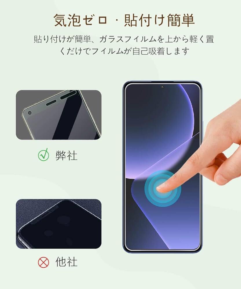 A8☆ 【2枚セット】 Xiaomi 13T / 13T Pro ガラスフィルム フィルム xiaomi 13t 強化ガラス 高透過率 xiaomi 13t pro 液晶 保護フィルム_画像6