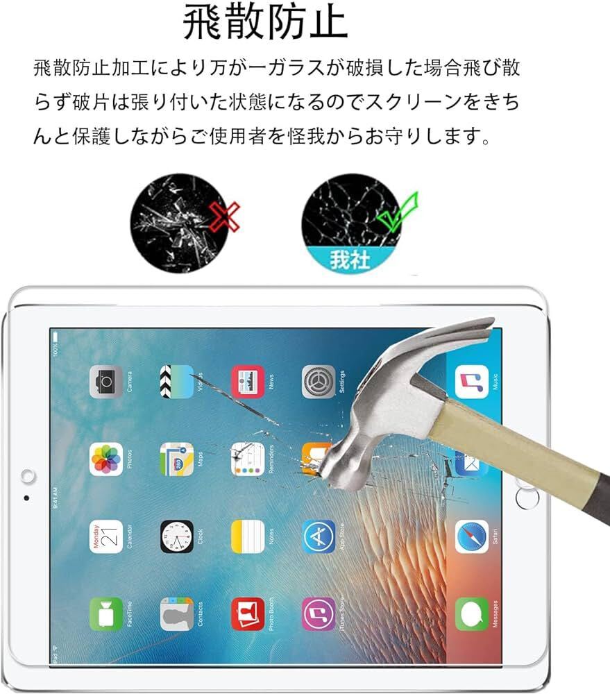 2316334☆ 【2枚セット】ガイド枠付き KPNS 日本素材製 強化ガラス ipad 9.7 インチ / 5世代2017 / 6世代 2018 / iPad Air 2 / i…