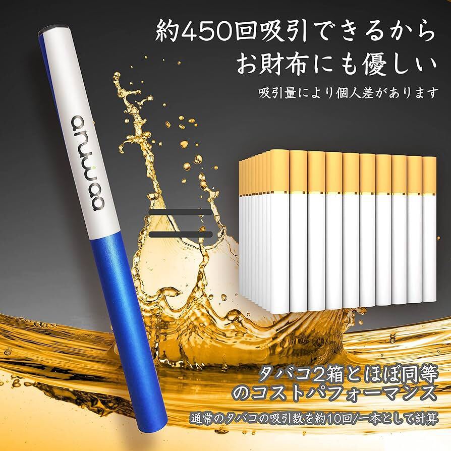 2309321☆ ANUWAA 電子タバコ 使い捨て 約2100回吸引可能 エナジードリンク レッドブル フレーバー 5本セット 1本あたり400-450回吸引可能_画像5