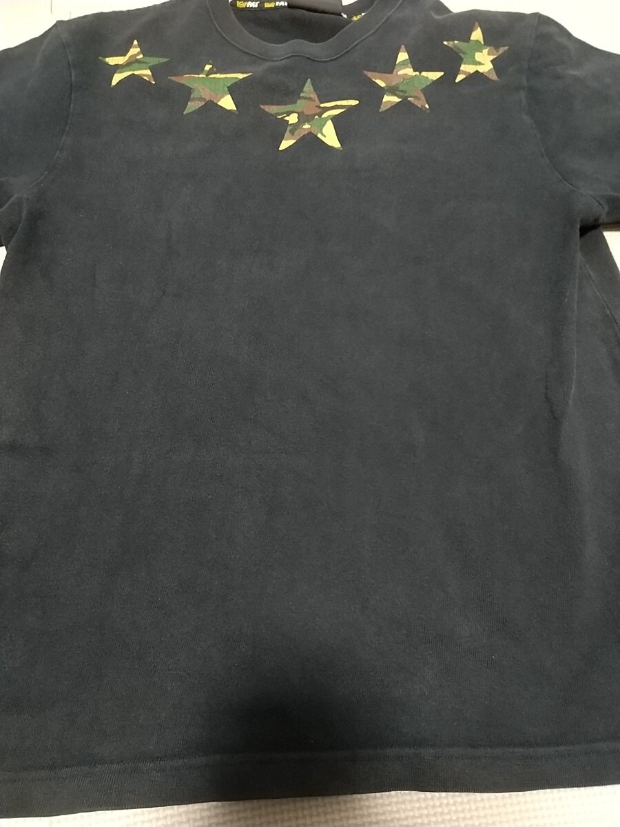 FAT Star принт короткий рукав футболка размер SKINNY чёрный черный efe- чай Street б/у одежда б/у мужской звезда рисунок камуфляж камуфляж T-shirt